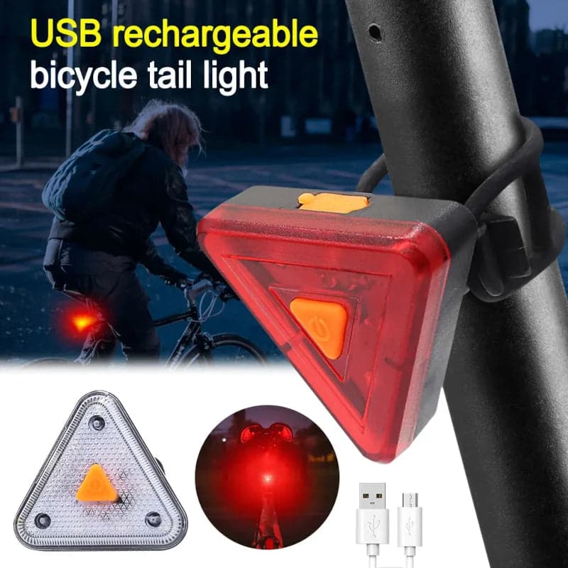 Luz led roja trasera para bicicleta recargable USB con 5 Modos de luz