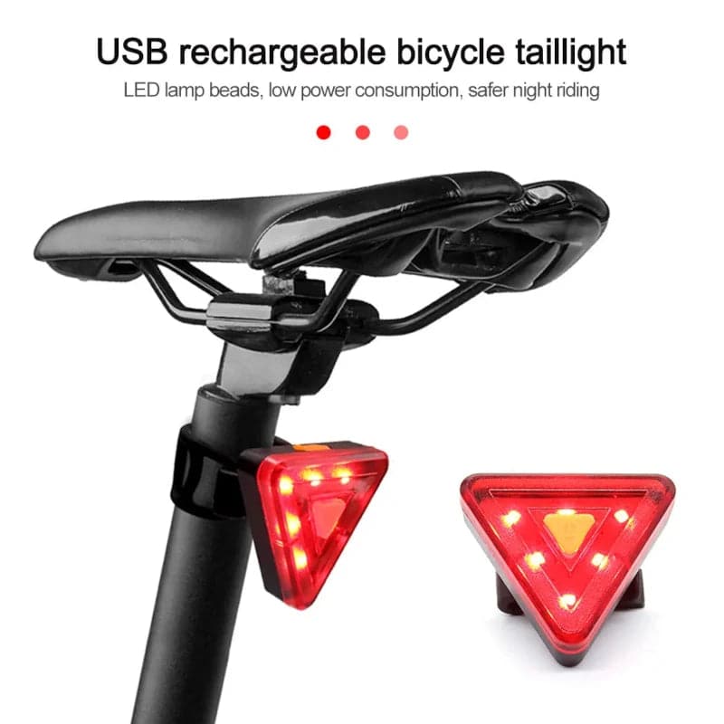 Luz led roja trasera para bicicleta recargable USB con 5 Modos de luz