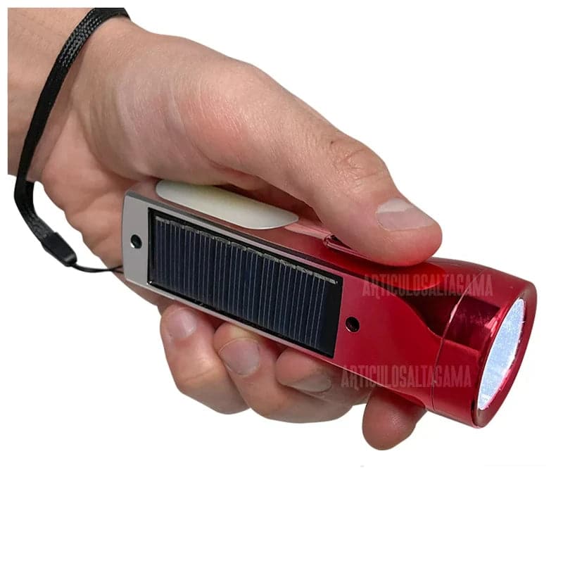 Mini linterna led portátil recargable por USB o panel Solar