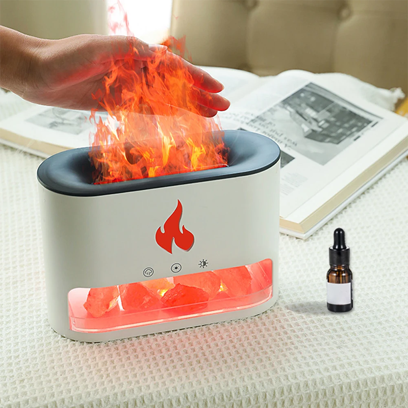 Difusor de Aroma con Sal del Himalaya y Humidificador con 7 Colores LED