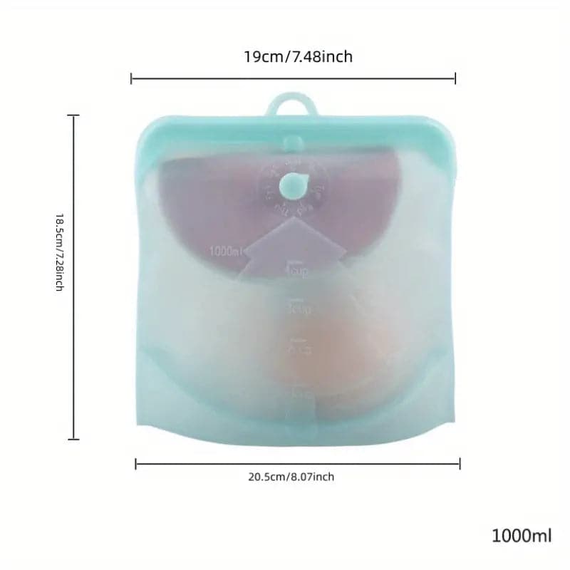 Bolsa de Silicona Hermetica para Alimentos de 1000ml