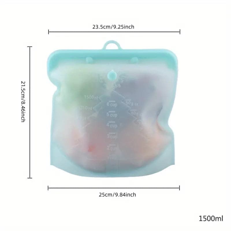 Bolsa de Silicona Hermetica para Alimentos de 1500 ml