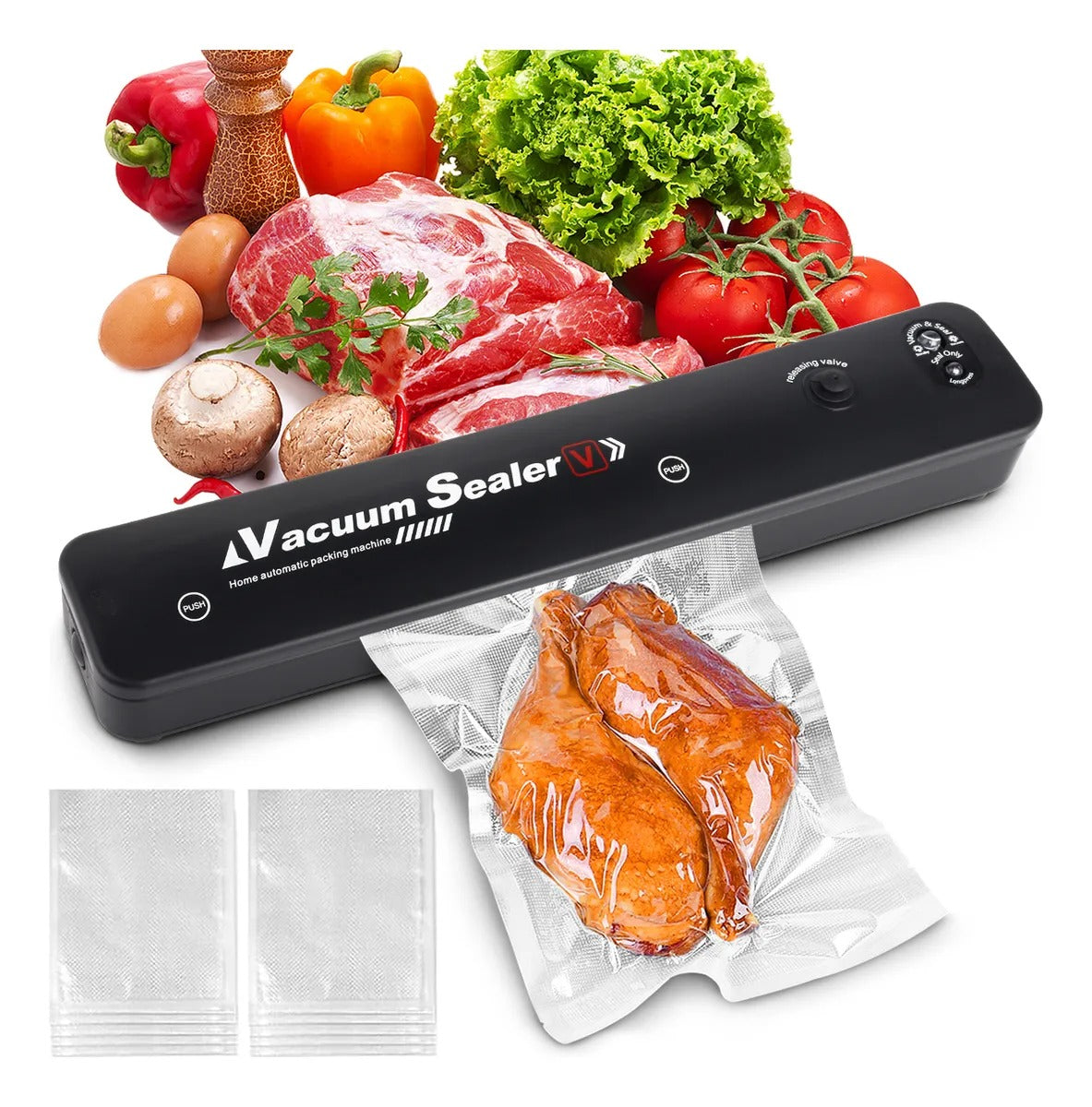 Máquina Selladora al Vacío para Alimentos + 10 Bolsas Incluidas