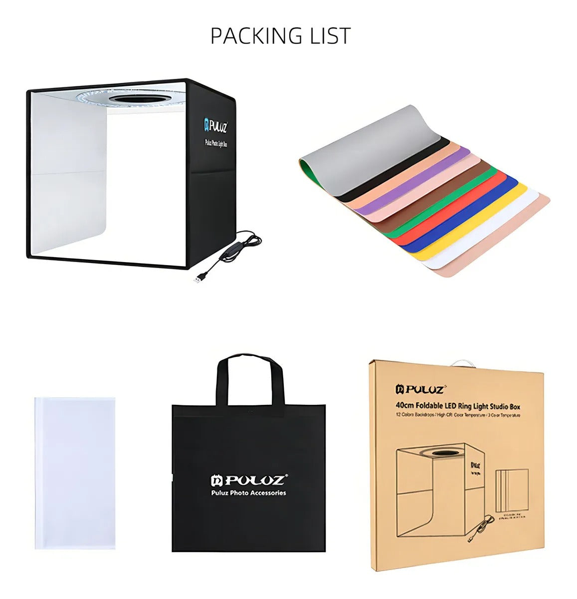 Estudio Fotográfico Portátil 40x40  Caja De Luz Para Foto