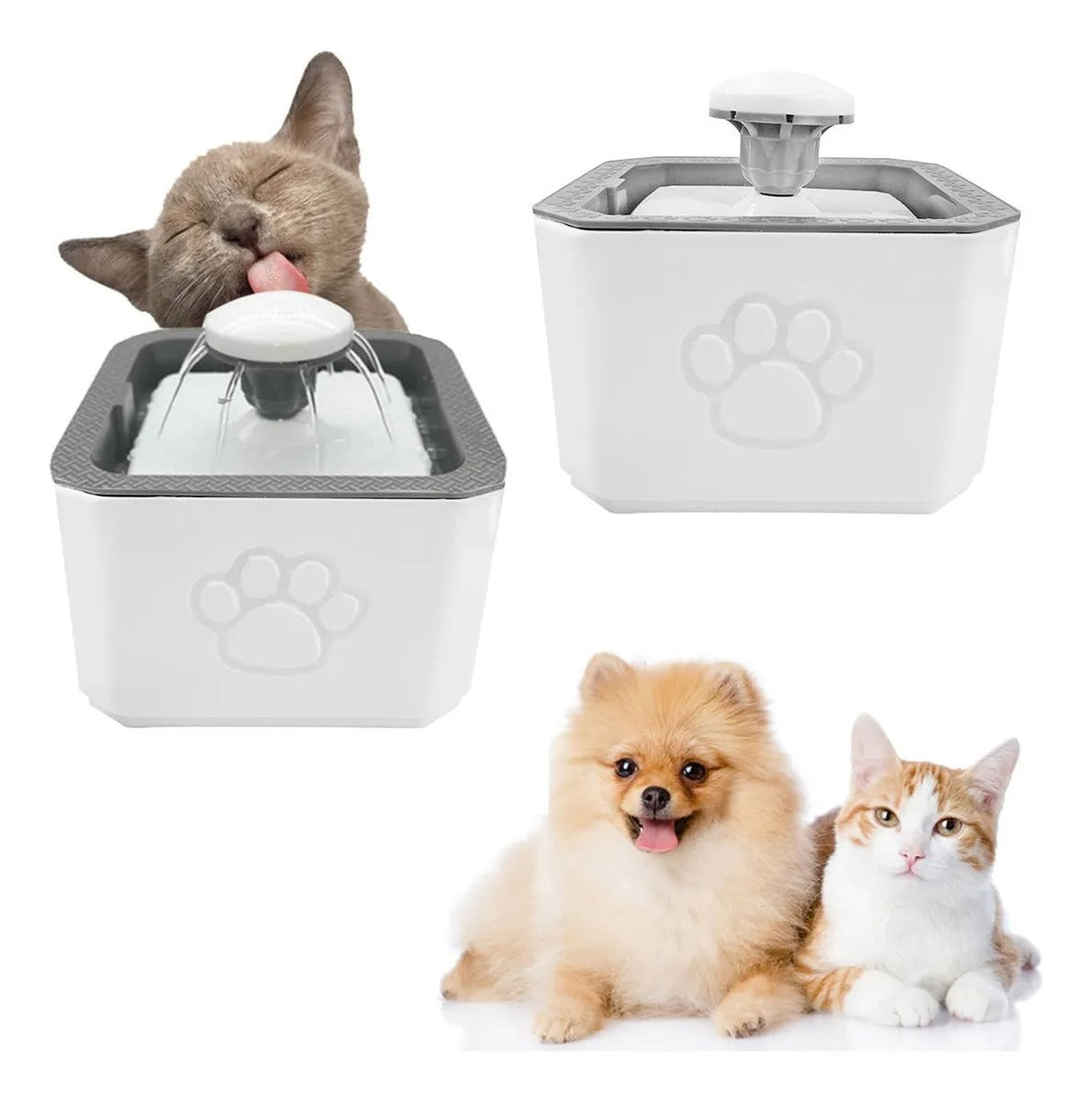 Fuente Bebedero Blanco Para Mascotas Agua 2.5 L Para Perro Y Gato