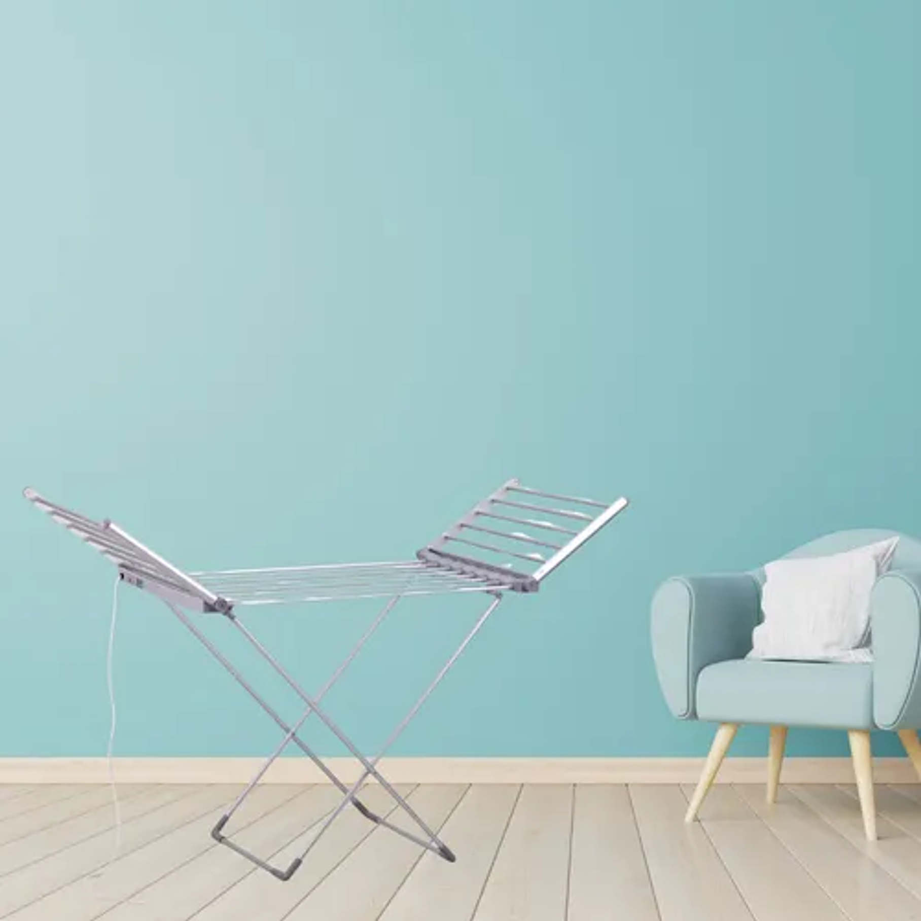 Tendedero Eléctrico Plástico Secadora Ropa Metálico Interior Regulable Gris Oscuro Temporizador Incorporado 18 Barras 230w