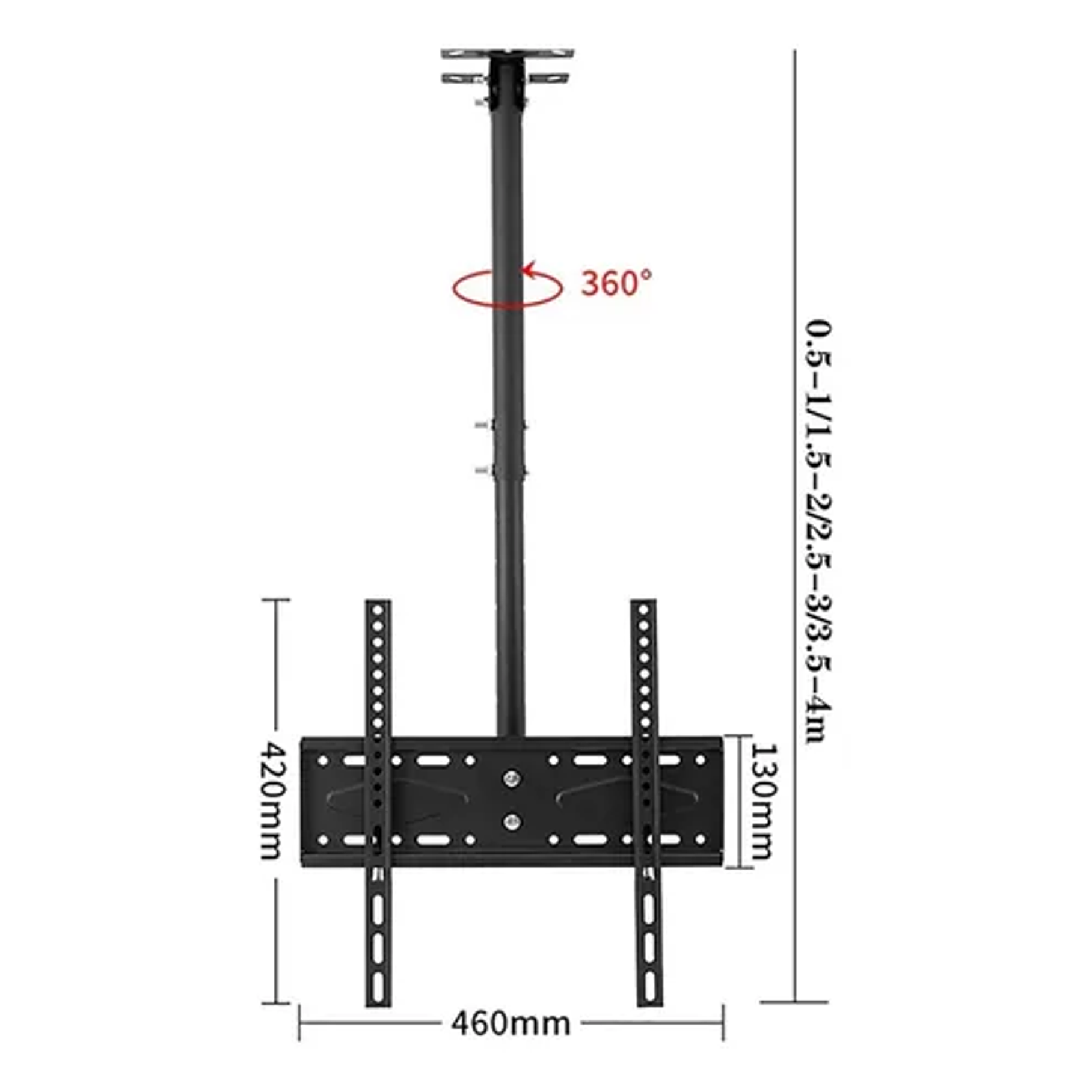 Soporte Tv Base Techo Giratorio 360 Grados De 32 A 70  Negro