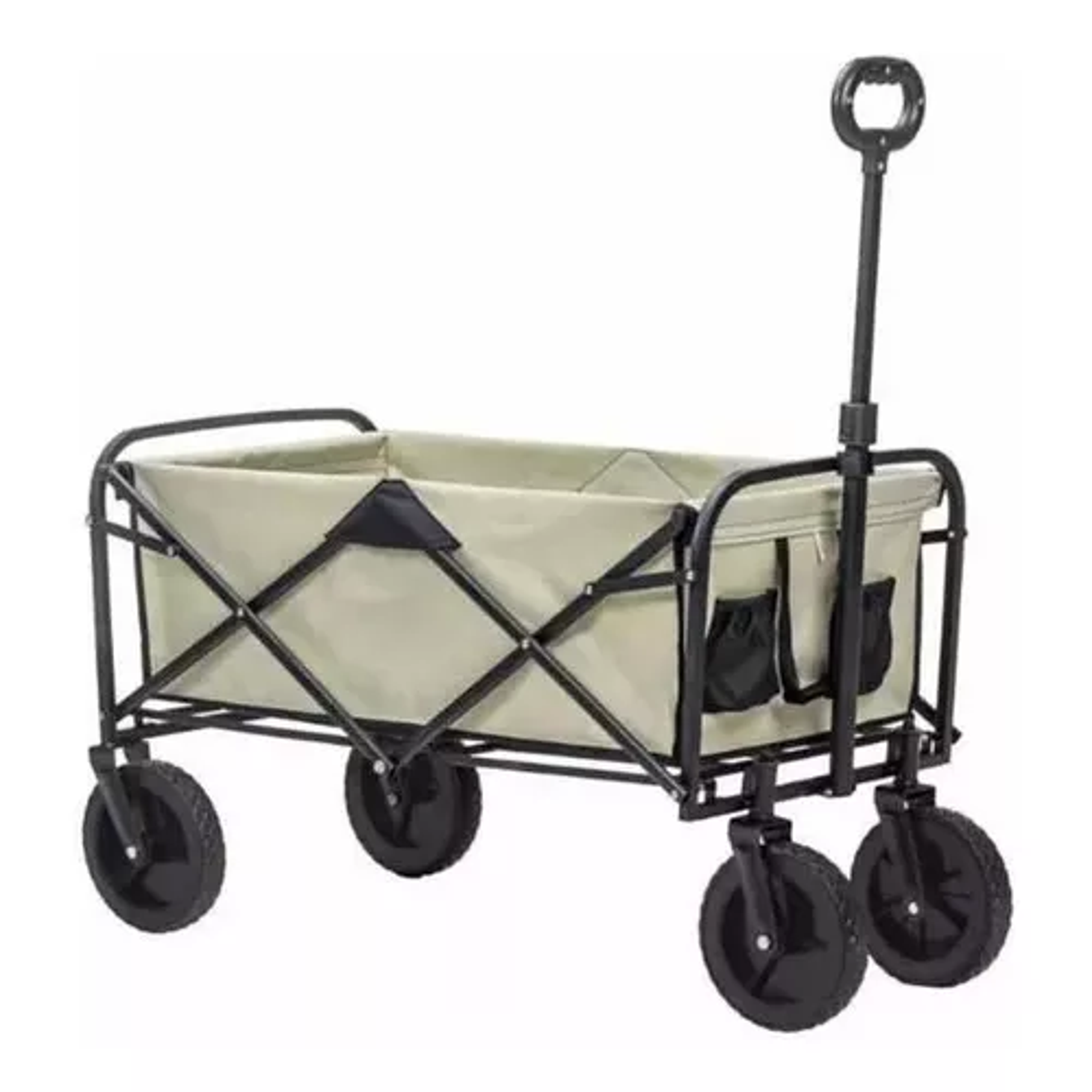Carrito Plegable Organizador Camping Resistente Color Beige