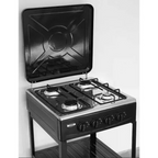 Cocina Encimera A Gas 4 Quemadores Con Repisas Color Negro