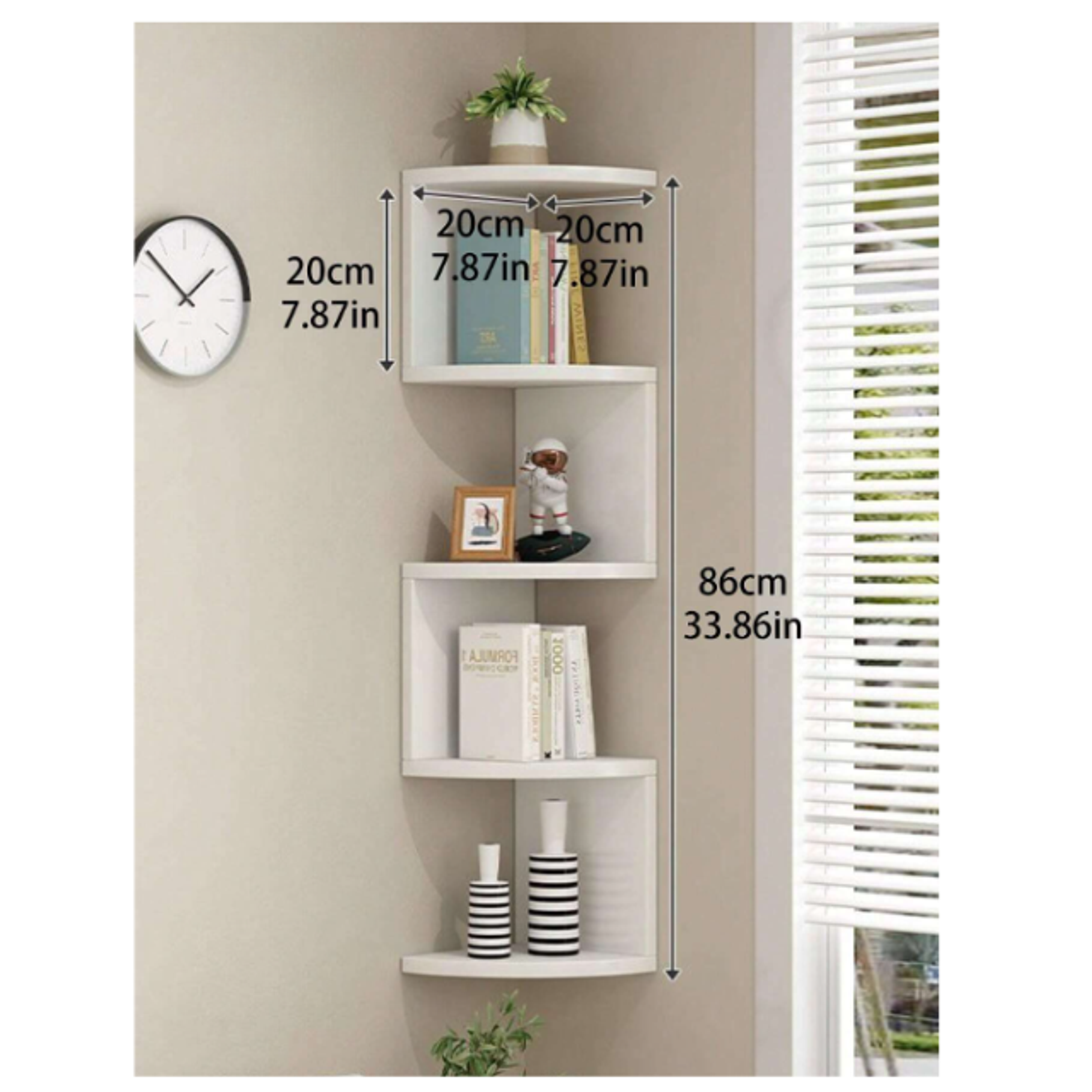 Repisa Esquinera Zig Zag Moderna 5 Niveles En Madera