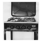 Cocina Encimera A Gas 4 Quemadores Con Repisas Color Negro