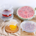 Set 6 Tapas de Silicona Extensibles Antiderrame Reutilizables