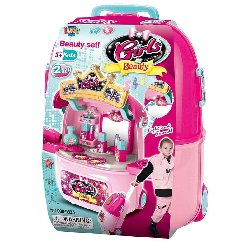 Juguete Beauty Girls Kit de Maquillaje para Niñas 2 en 1 con Luz y Sonido