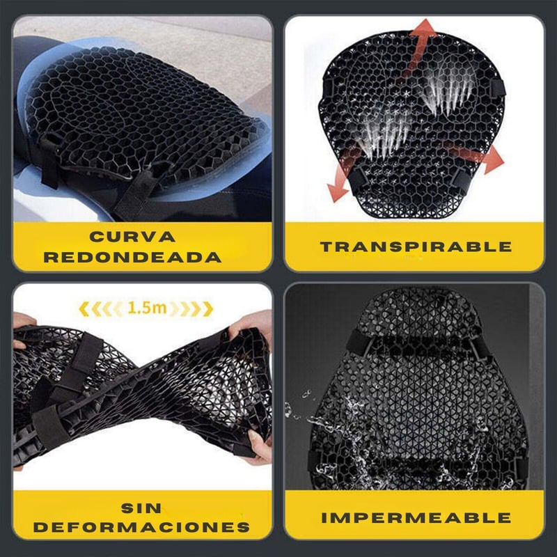 Cojín universal para moto de silicona en gel