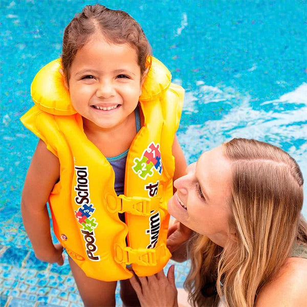 Chaleco Salvavidas Inflable Amarillo Pool School Intex