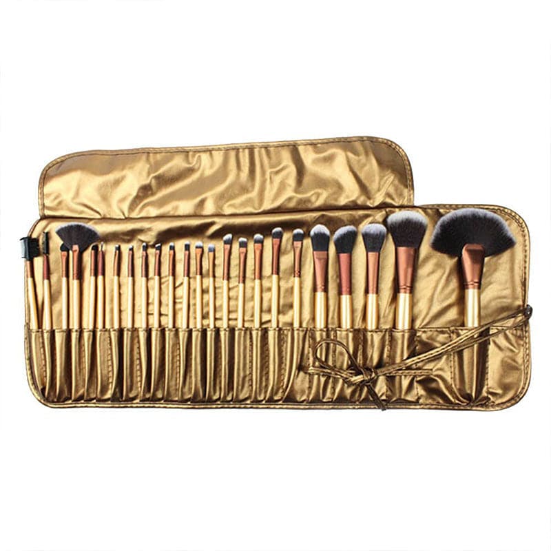 Estuche Porta Brochas Con 24 Brochas De Maquillaje