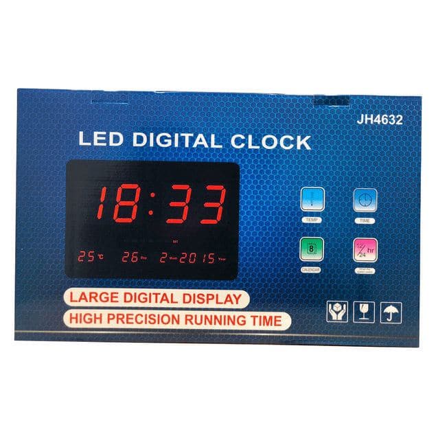 Reloj Digital Pared Led Fecha Temperatura