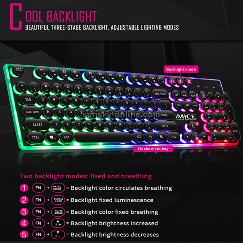 Teclado Gamer Imice AK700 RGB 104 Teclas /