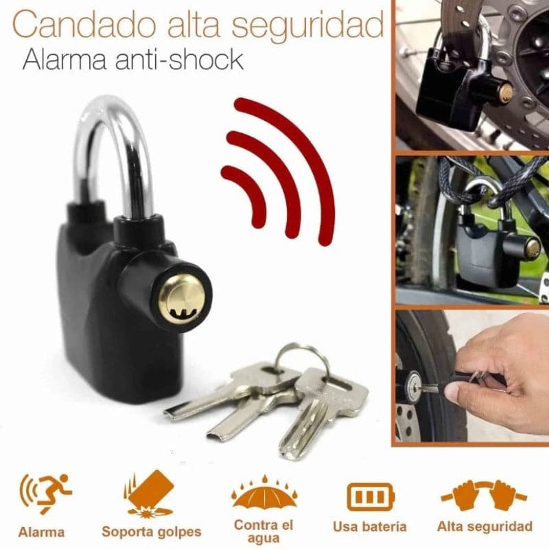 CANDADO ALARMA MULTIUSOS