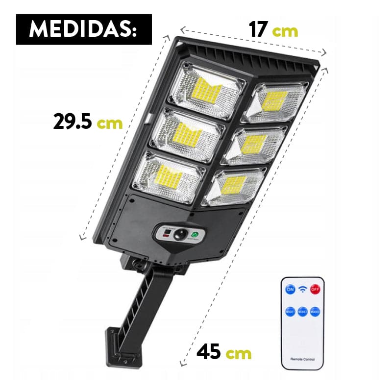 Foco LED Solar Con Sensor De Movimiento Y Control