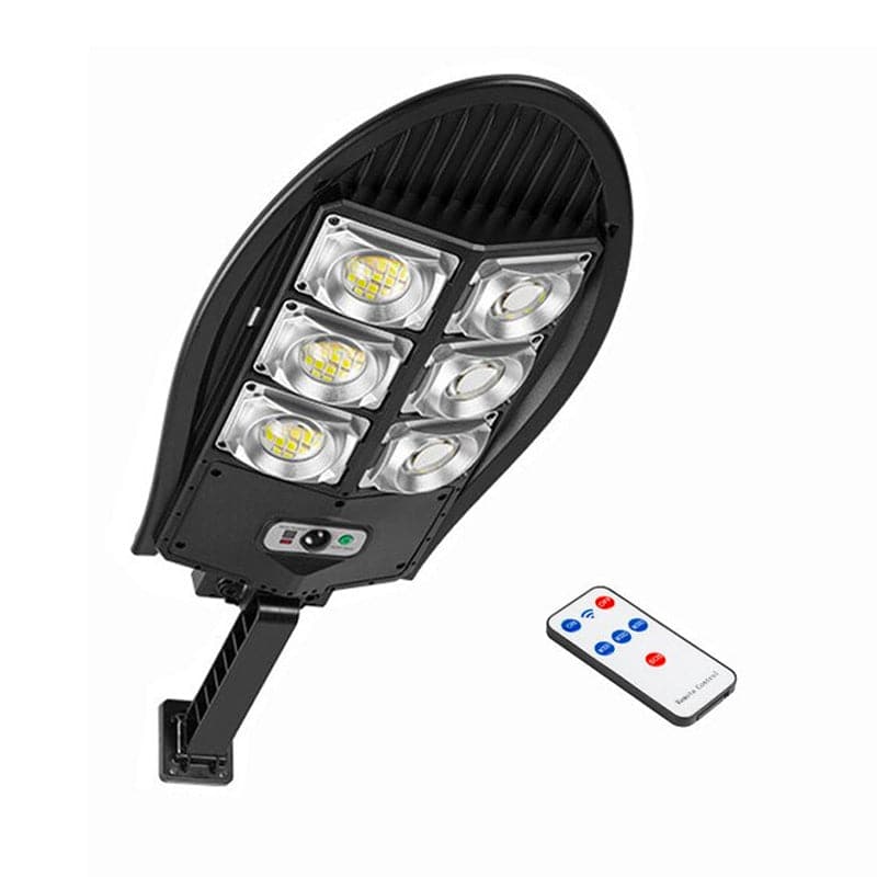 Foco LED Solar Ovalado Con Sensor De Movimiento Y Control