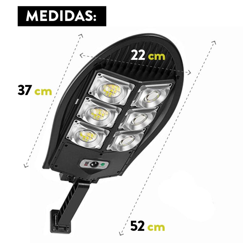 Foco LED Solar Ovalado Con Sensor De Movimiento Y Control