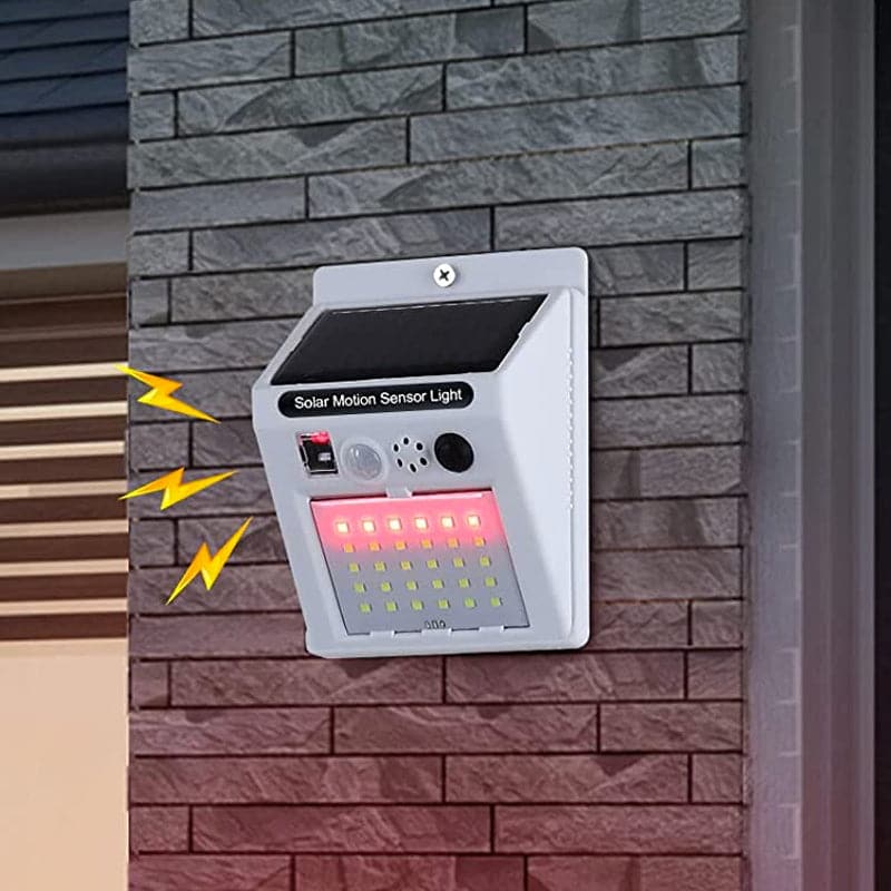 Foco Solar Exterior Led Con Sensor De Movimiento, Alarma Y Control BK-666