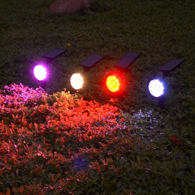 Foco Solar Led De Colores Para Jardín