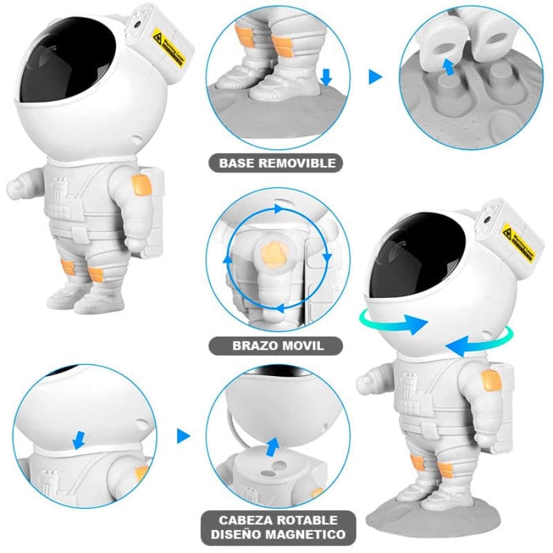 Lampara Proyector Astronauta Led Estrellas de Galaxia