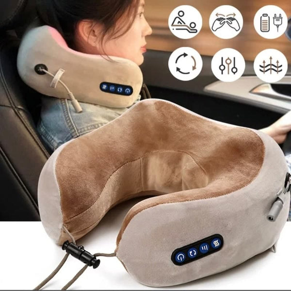 Almohada De Cuello Masajeador Electrica Recargable