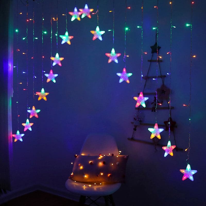 Guirnalda De 16 Estrellas Con Luces Led