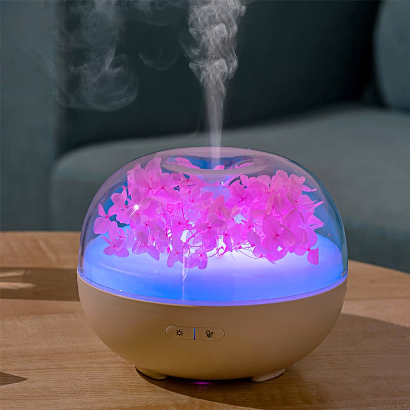 Difusor De Aroma Y Lámpara Led Con Flores