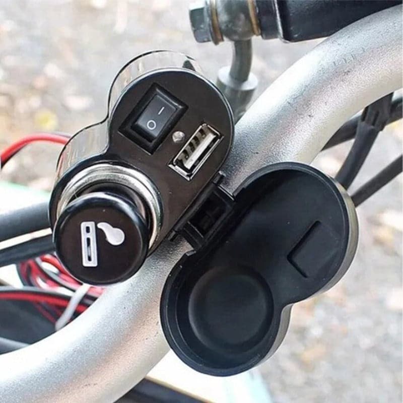 Cargador USB Para Moto + Entrada 12V DC5V 2.0A