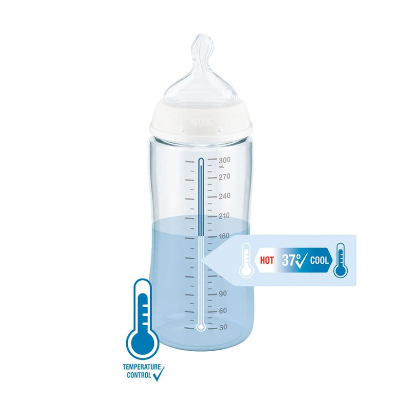 Mamadera Celeste First Choice 150ml Con Control De Temperatura Etapa 1 (0 a 6 Meses) NUK NK10743885