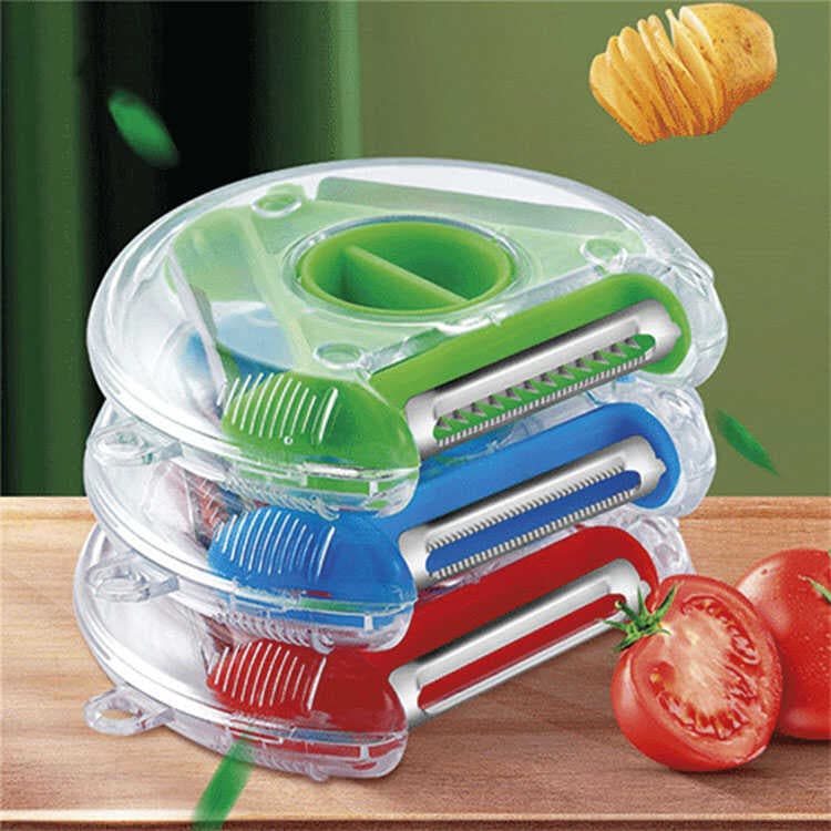 Pelador Cortador de Frutas y Verduras 3 en 1 de Acero Inoxidable Magic Trio Multihojas