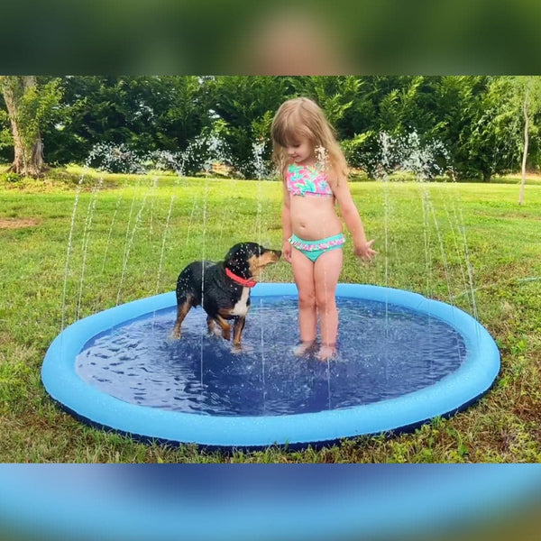 Alfombrilla Piscina De Aspersión Para Mascotas Inflable